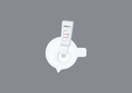 set of covid-19 rapid antigen test kit vector isolated on background