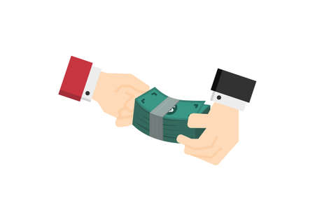 set of corruption ways with illegal cash action vector isolated on white backgroundのイラスト素材