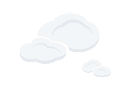 set of cartoon cloud vector isolate on white backgroundのイラスト素材