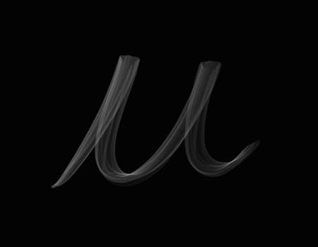 set of realistic smoke spreading shape with sign character on dark backgroundの写真素材