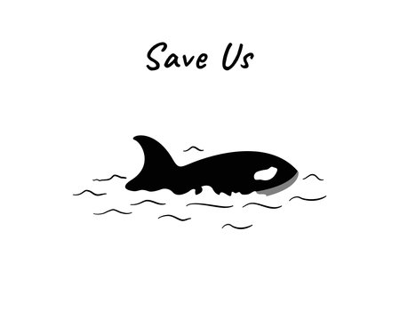 whale in ocean for global warming campaign vector
