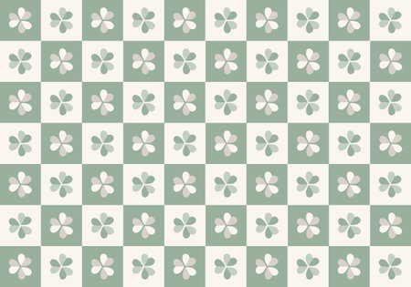 Seamless pattern with clover leaves. St. Patrick's Day background.のイラスト素材