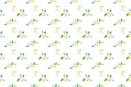 Seamless pattern with daffodils on a white background.のイラスト素材