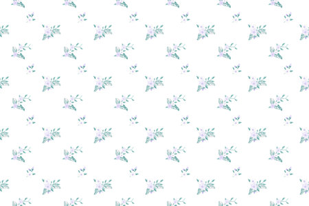 Seamless pattern with watercolor flowers. Hand-drawn illustration.のイラスト素材