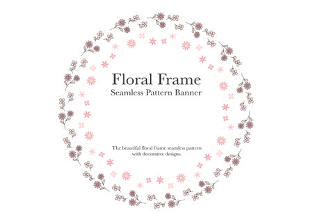 floral frame with place for your text or image, vector illustrationのイラスト素材