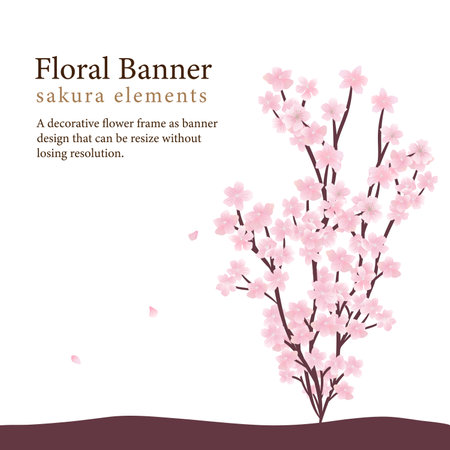 Cherry blossom background with place for text. Vector illustration.のイラスト素材