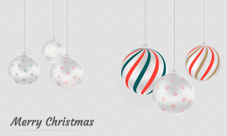 Merry Christmas and Happy New Year background with Christmas balls, vector illustration.のイラスト素材