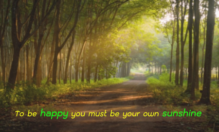 Inspirational quote on blurred landscape background with vintage filterの写真素材