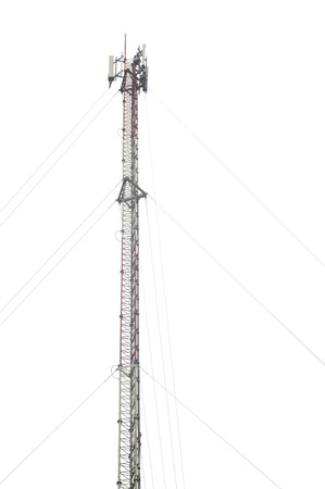 Antenna and cellular tower on white backgroundの写真素材