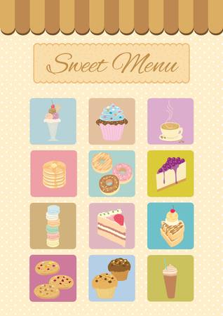 Menu cafe for bakery dessert and coffee shop.のイラスト素材