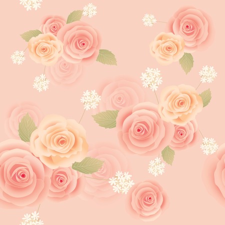Vector of pattern roses flower.Background floral sweet vintageのイラスト素材