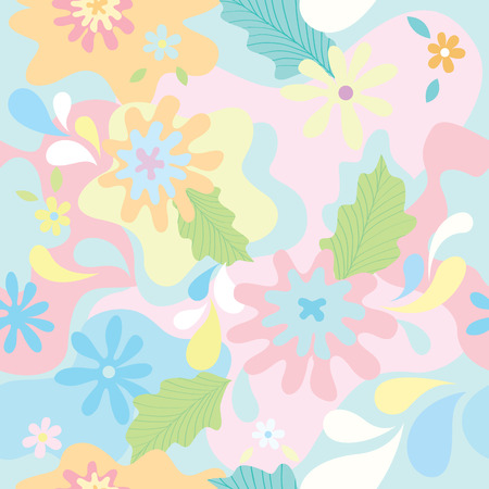 Floral disguise design to seamless pattern on pastel background colors.のイラスト素材