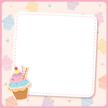 Cute cupcake design for menu template.のイラスト素材