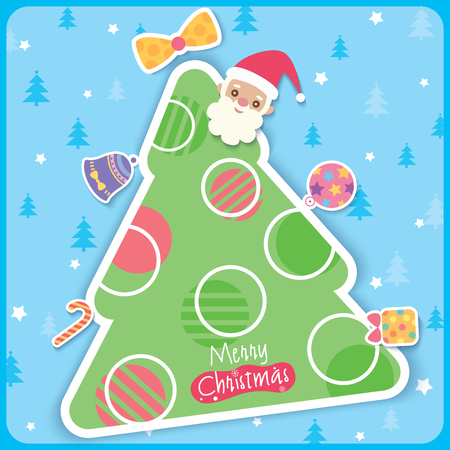 Illustration vector of Merry Christmas card on pattern background.のイラスト素材