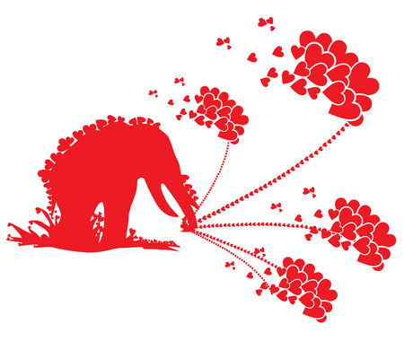 Passionate Showers of Love by an Elephantの写真素材