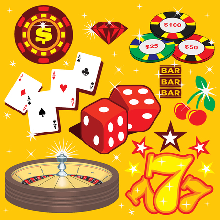 Many elements of gambling related to Casino Gamesの写真素材