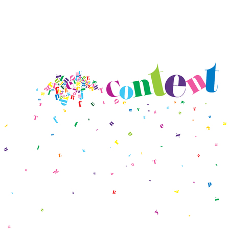 An abstract illustration on Content on an isolated white backgroundの写真素材