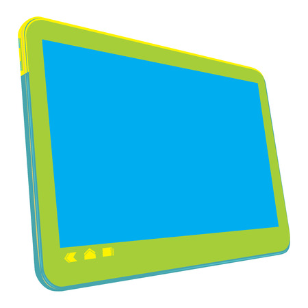 Tablet device in flat style on an isolated white background in vector formatのイラスト素材