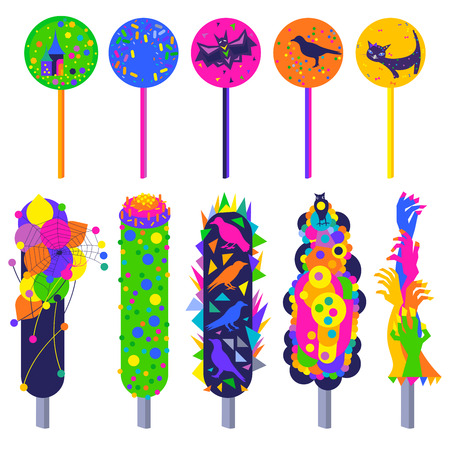Lollipops and ice lolly designed in vector for the Halloween seasonのイラスト素材