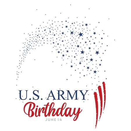 An abstract vector illustration of United States Army birthday with clusters of stars and stripesのイラスト素材