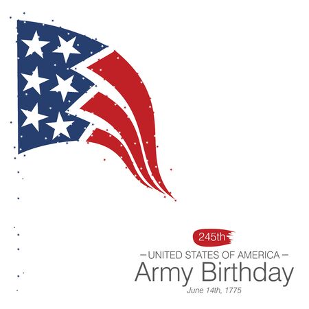 An abstract vector illustration of 245th United States Army birthday with the national flagのイラスト素材