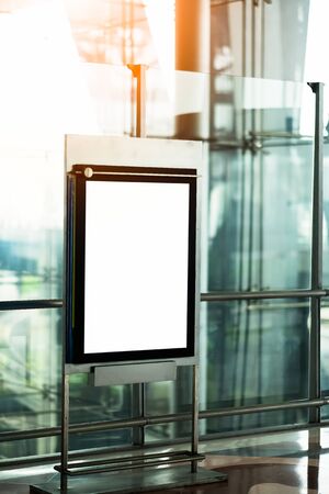 blank advertising billboard at airport.のeditorial素材