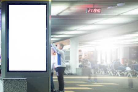 blank advertising billboard at airportの写真素材