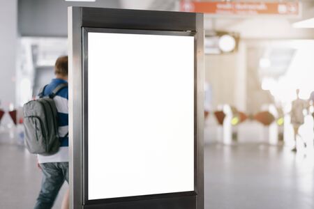 blank advertising billboard at airportの写真素材