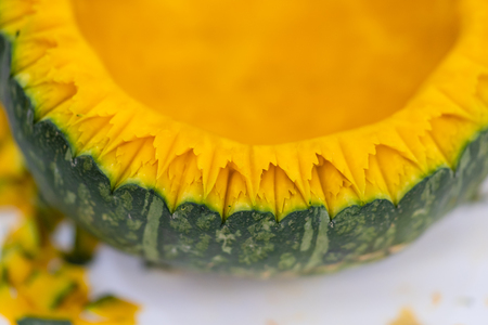 Thai fruit carving is a traditional. Thai art that requires neatness, precision, meditation, and personal ability. Fruit carving persisted in Thailand as a respected art for centuries.の写真素材