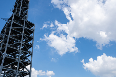 Construction of building a beautiful sky background. Steel Structures. Construction work.の写真素材