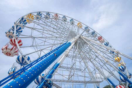 Ferris Wheel, low angle view of a big Ferris Wheelの写真素材