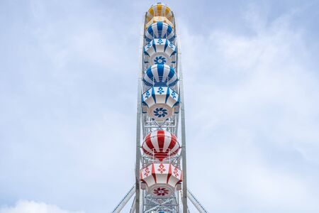 Ferris Wheel, low angle view of a big Ferris Wheelの写真素材