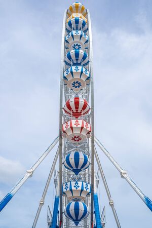 Ferris Wheel, low angle view of a big Ferris Wheelの写真素材