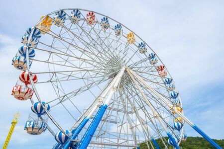 Ferris Wheel, low angle view of a big Ferris Wheelの写真素材