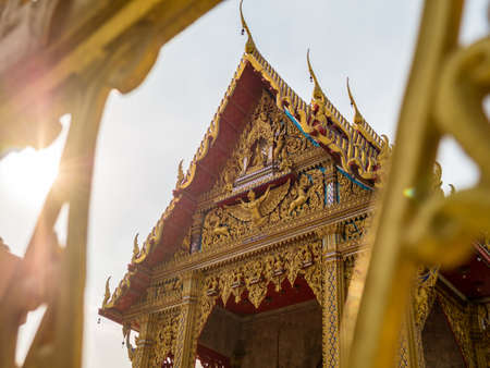 Golden and red color of Thailand Temple of Buddha region.の写真素材