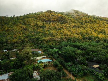LandScape, Green Fresh Nature Background of Forest Mountains and Sky, Countryside of Thailand.の写真素材