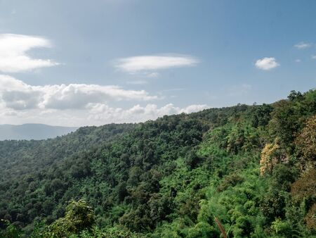 LandScape, Green Fresh Nature Background of Forest Mountains and Sky, Countryside of Thailand.の写真素材
