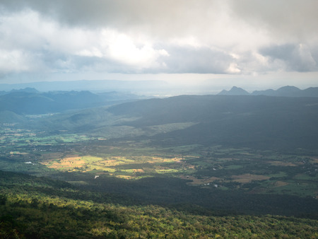 LandScape, Green Fresh Nature Background of Forest Mountains and Sky, Countryside of Thailand.の写真素材