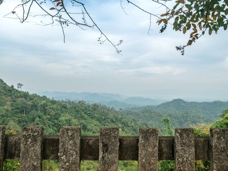 LandScape, Green Fresh Nature Background of Forest Mountains and Sky, Countryside of Thailand.の写真素材