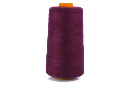 Pink thread on white background