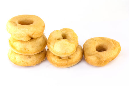 Donuts or doughnut isolated on white backgroundの写真素材