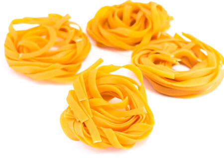 Fettuccine isolated on white backgroundの写真素材