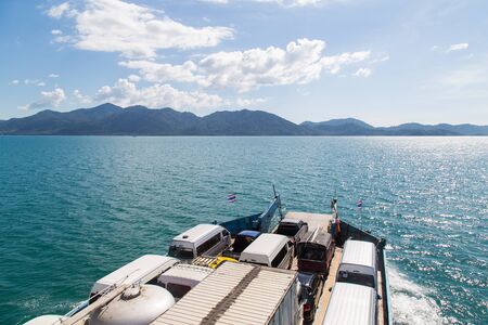 Ferryboat for the transport of people and cars.の写真素材