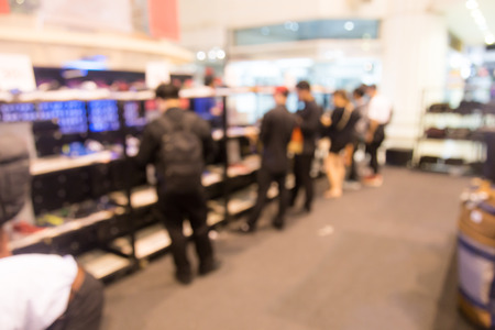Abstract blurred event with people in shopping mall for background.の写真素材