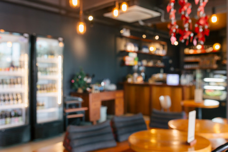 Abstract blurred coffee shop with people for background.の写真素材