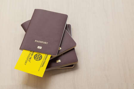 Vaccine passports as proof that the holder has been vaccinated , Requirement for international travel.の写真素材