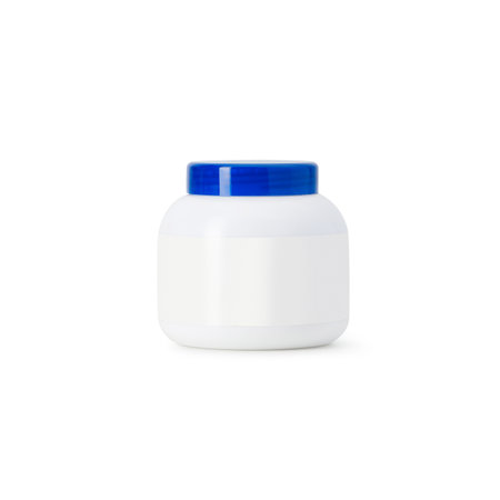 Realistic plastic bottle of medicine mockup isolated on white background with clipping path.の写真素材