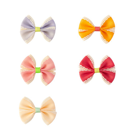 Set of Ribbon decoration isolated on white background with clipping path.の写真素材