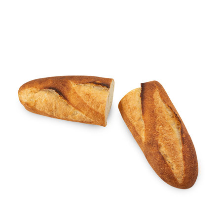Baguette Bread isolated on white background with clipping path.の写真素材