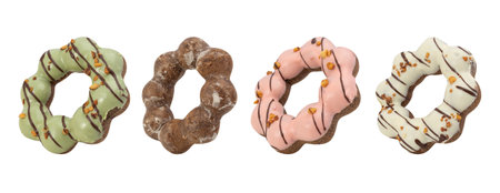 Set of Donuts isolated on white backgroundの写真素材